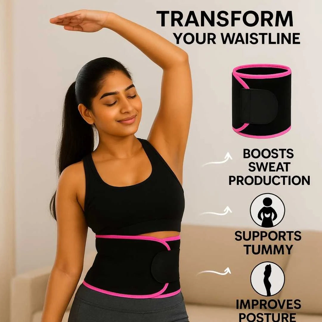 Waist Trimmer Belt for Weight Loss | Adjustable Sweat Belt for Men & Women | Affimania