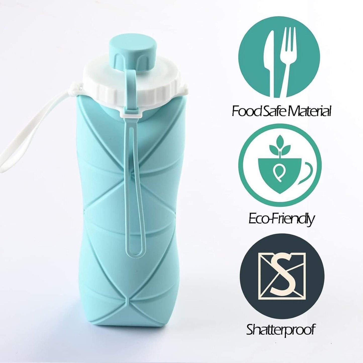 Folding Silicone Water Bottle - Collapsible Travel Bottle