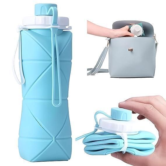 Folding Silicone Water Bottle - Collapsible Travel Bottle