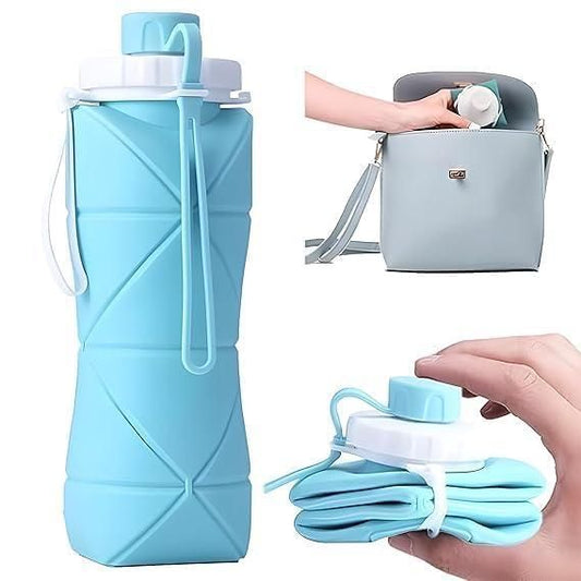 Folding Silicone Water Bottle - Collapsible Travel Bottle