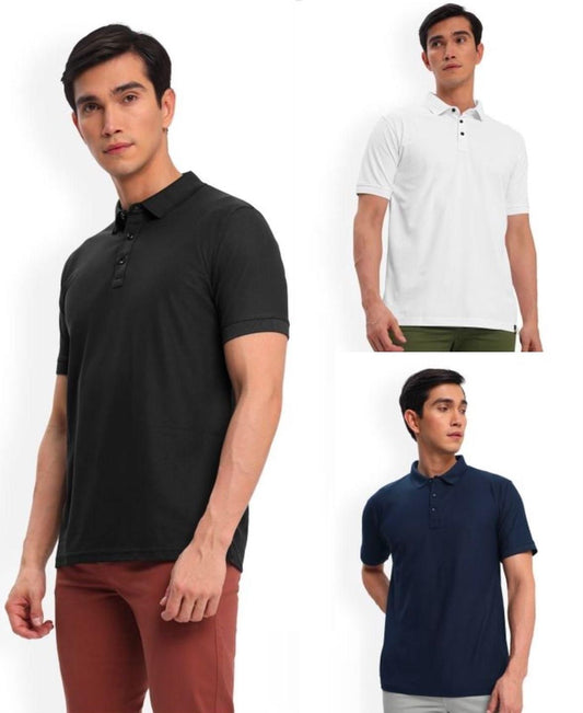 Men's Polo T-Shirts Pack of 3 - Poly Cotton Half Sleeve