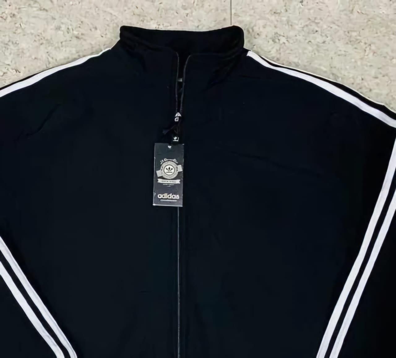 Men's Track Suit - 4 Way Lycra with Side Stripe Black