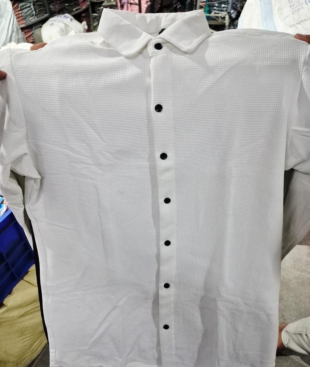 Men's Waffle Designer Shirt - Winter Fashion Polo Fleece