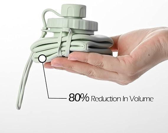 Folding Silicone Water Bottle - Collapsible Travel Bottle