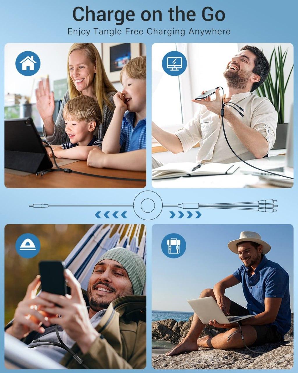 3 in 1 Charging Cable - Universal Android iOS Type-C