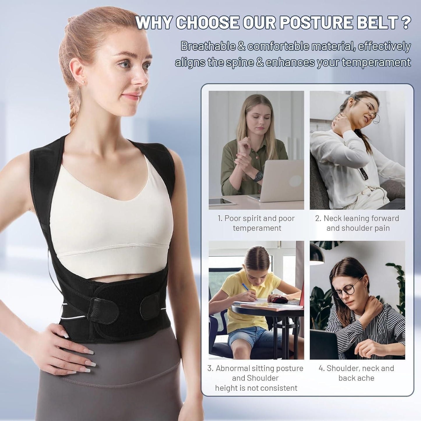 Back Posture Corrector Belt - Pain Relief for Men & Women